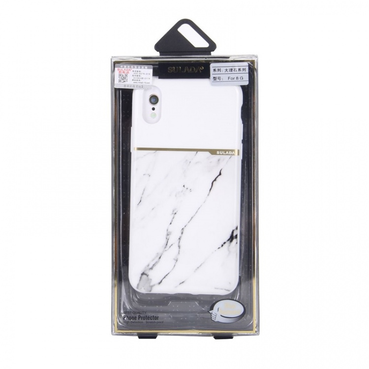 Blødt TPU-etui til iPhone X/XS, hvid marmor