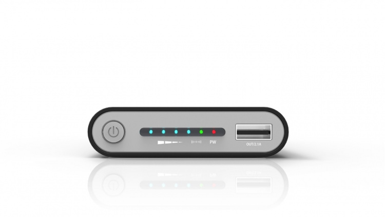 Powerbank 10000 mAh med trådløs opladning via Qi - Hvid