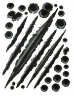 Hårde klistermærker til Bil/MC - Skudhuller og kradsemærker