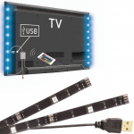 LED-strip RGB-baggrundsbelysning til TV med fjernbetjening, 2x50cm