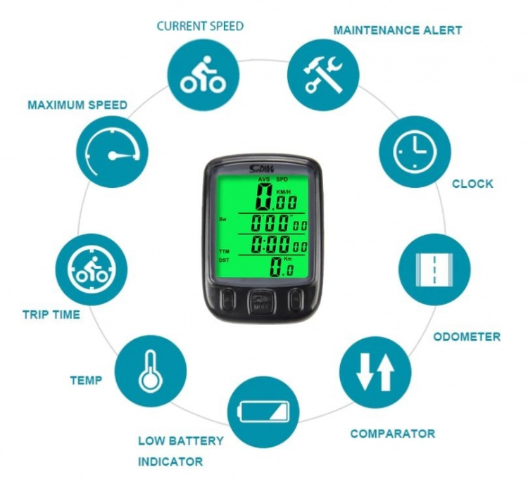 Vandtæt Cykelcomputer