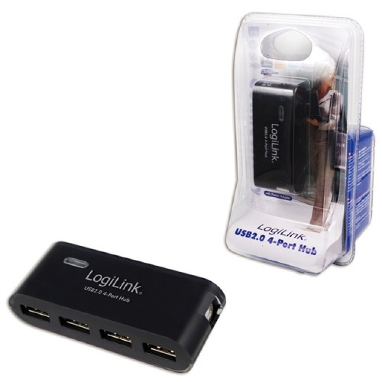 LogiLink USB 2.0-hub 4-port Svart (UA0085)