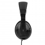 DELTACO høretelefoner, volumekontrol, 2,5m kabel, sort