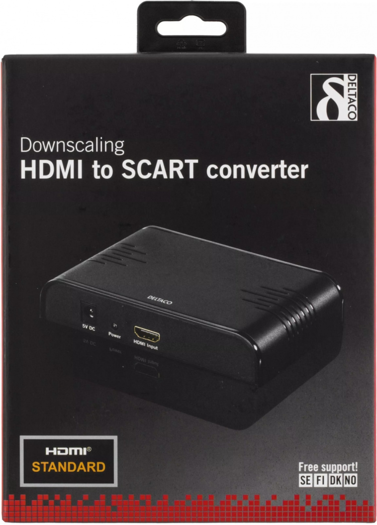 DELTACO Signalkonverter, HDMI til SCART, PAL, sort