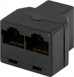 DELTACO trevejskobling 8P/8C RJ45, sort