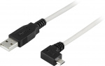 DELTACO USB 2.0 kabel Type A han - højrevinklet Type Micro B han, 5-p