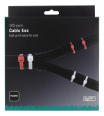 DELTACO strips, 100mm & 200mm, 200-pak, rød/hvid