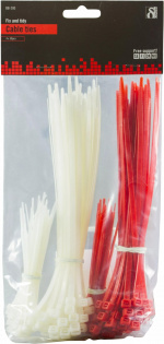 DELTACO strips, 100mm & 200mm, 200-pak, rød/hvid