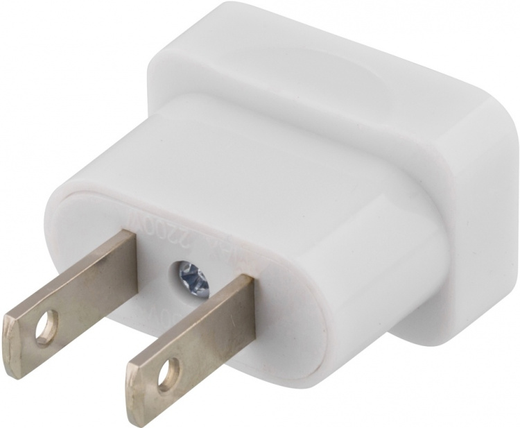 DELTACO rejseadapter, tilslut EU/AUS/CH-enheder til US-uttag, ikke-jor