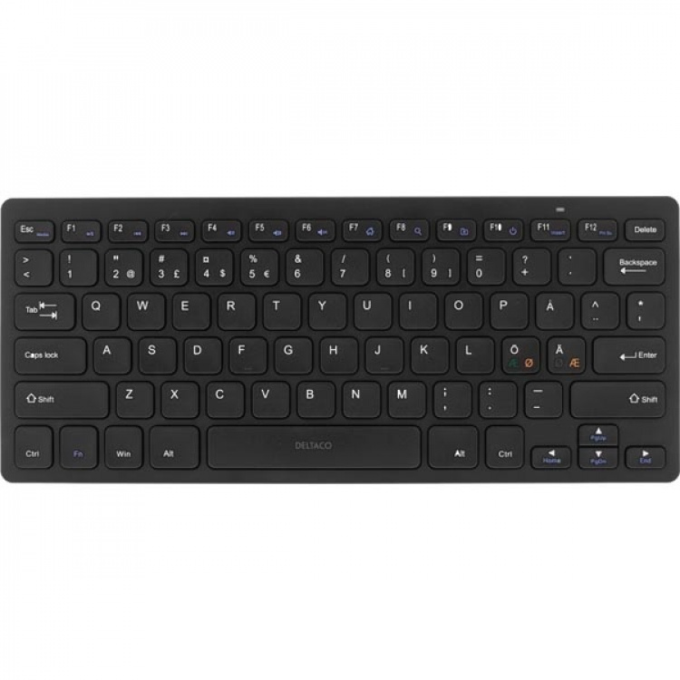 DELTACO trådløst minitastatur, lave taster, nano-modtager, USB, 10m