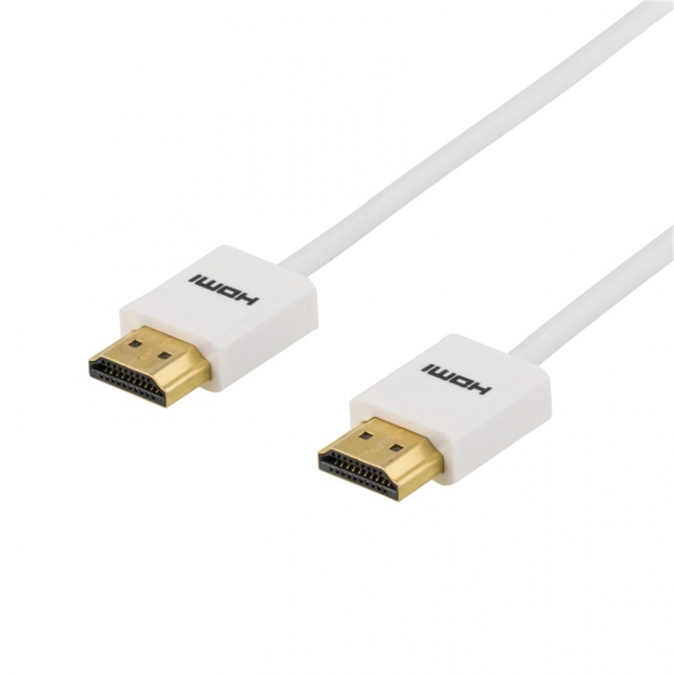 DELTACO tyndt HDMI kabel, HDMI High Speed with Ethernet, HDMI Type A h