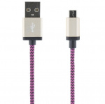 STREETZ USB-synk-/laderkabel, <b>stofbeklædt</b>, USB Type A han - US