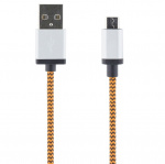 STREETZ USB-synk-/laderkabel, <b>stofbeklædt</b>, USB Type A han - US