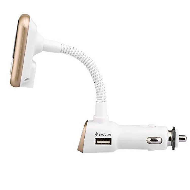 FM-sender med Bluetooth-håndfri og biloplader (guld) FM-sender med Bluetooth-håndfri og biloplader (guld)