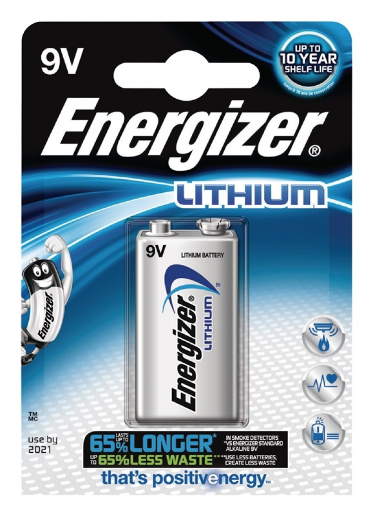 Energizer Lithium Batteri 9V | 1000 mAh | 1-Blister