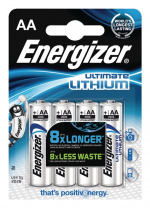 Energizer Lithium Batteri Aa | 1.5 V DC | 3000 mAh | 4-Blister | Sølv