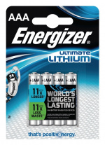 Energizer Lithium Batteri Aaa | 1.5 V DC | 1250 mAh | 4-Blister | Sølv