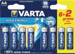 Varta Alkaline Batteri Aa 1.5 V High Energy 8-Promotional Blister