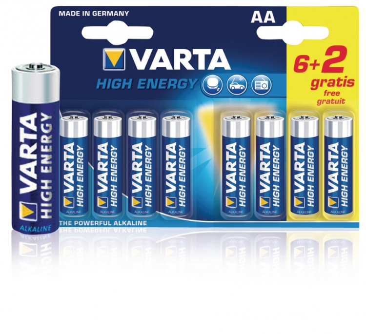 Varta Alkaline Batteri Aa 1.5 V High Energy 8-Promotional Blister
