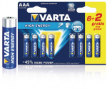 Varta Alkaline Batteri Aaa 1.5 V High Energy 8-Promotional Blister