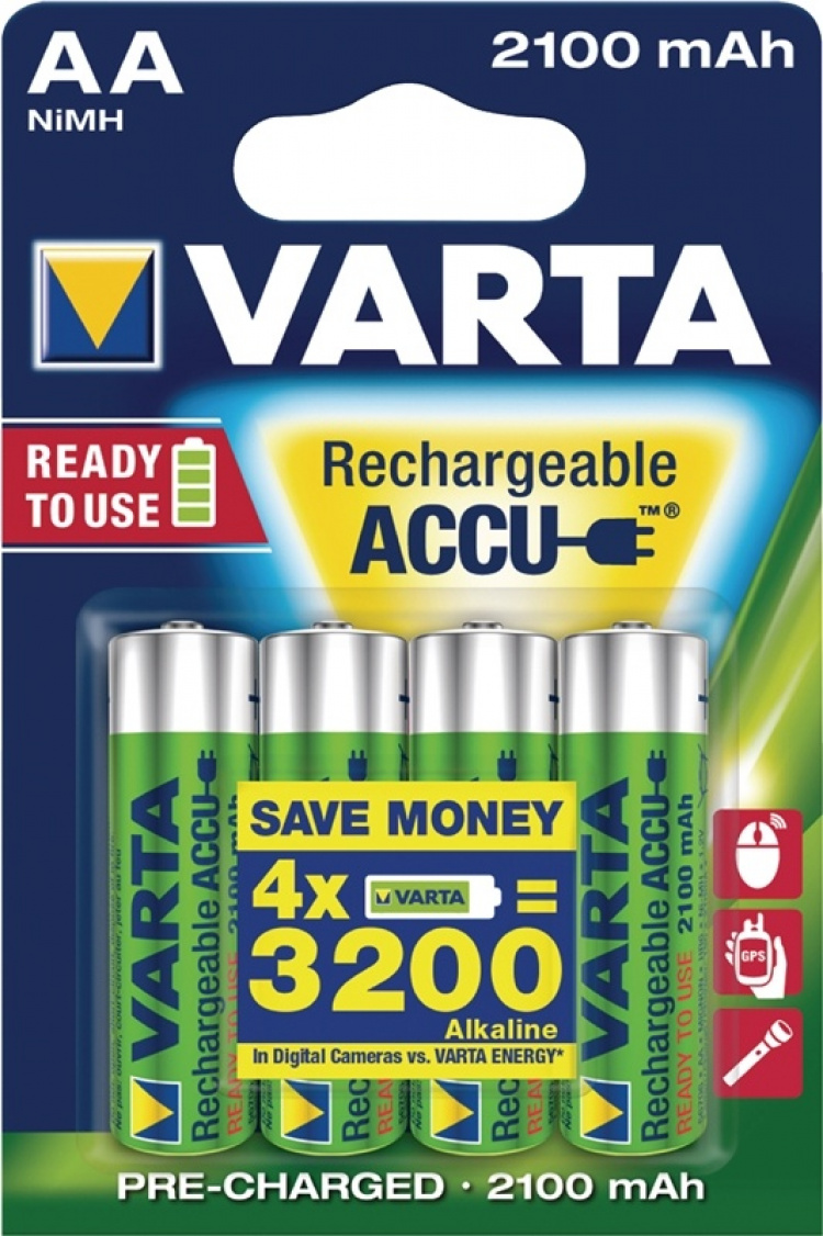 Varta Genopladelige Ni-MH Batteri AA | 1.2 V DC | 2100 mAh | 4-Blister kort