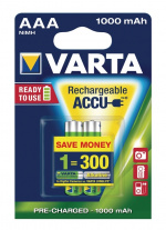 Varta Genopladelige Ni-MH Batteri AAA | 1.2 V DC | 1000 mAh | Forudladet | 2-Blister kort