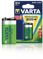 Varta Genopladelige Ni-MH batteri E-Block | 9 V DC | 200 mAh | Forudladet | 1-Blister | 6HR61 | Grøn / Gul