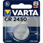 Varta Lithium knapcellebatteri CR2450 | 3 V DC | 570 mAh | 1-Blister | Sølv