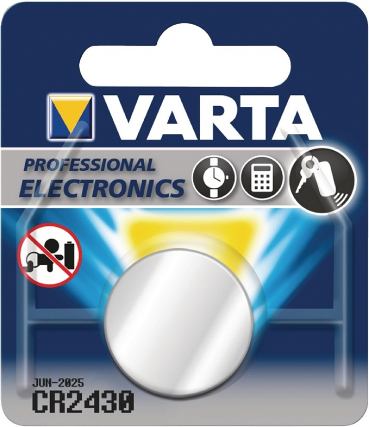 Varta CR2430 (6430) batteri, 1 stk. blister Lithium-knapcelle, 3 V Varta CR2430 (6430) batteri, 1 stk. blister Lithium-knapcelle, 3 V
