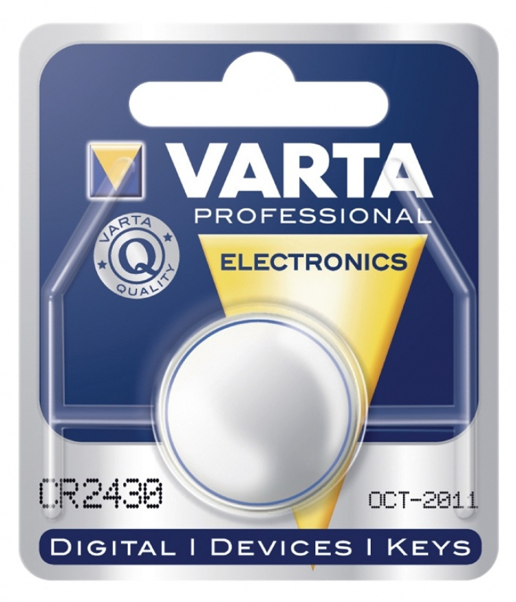 Varta CR2430 (6430) batteri, 1 stk. blister Lithium-knapcelle, 3 V Varta CR2430 (6430) batteri, 1 stk. blister Lithium-knapcelle, 3 V