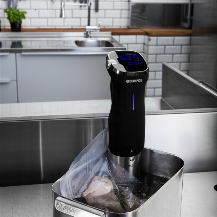 Champion Sous Vide Precision IPX7 800W SV310 rustfrit stål/sort