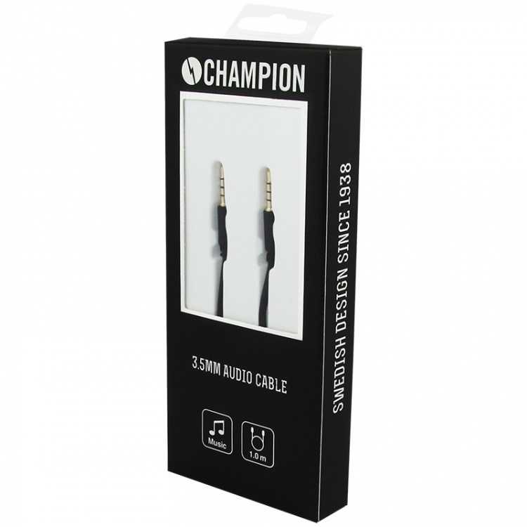 Champion 3,5 mm lydkabel 1 m sort