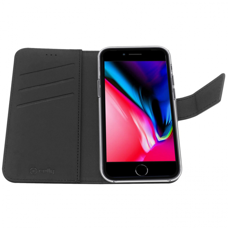 Celly Wallet Case iPhone 7 Sv/Be