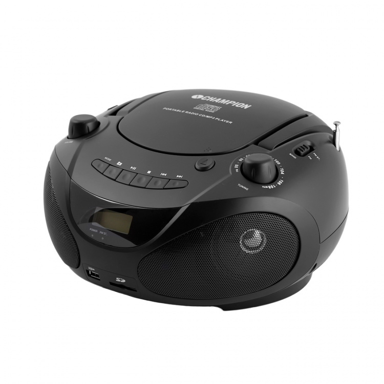 Champion Boombox CD/Radio/MP3/USB Black Champion Boombox CD/Radio/MP3/USB Black