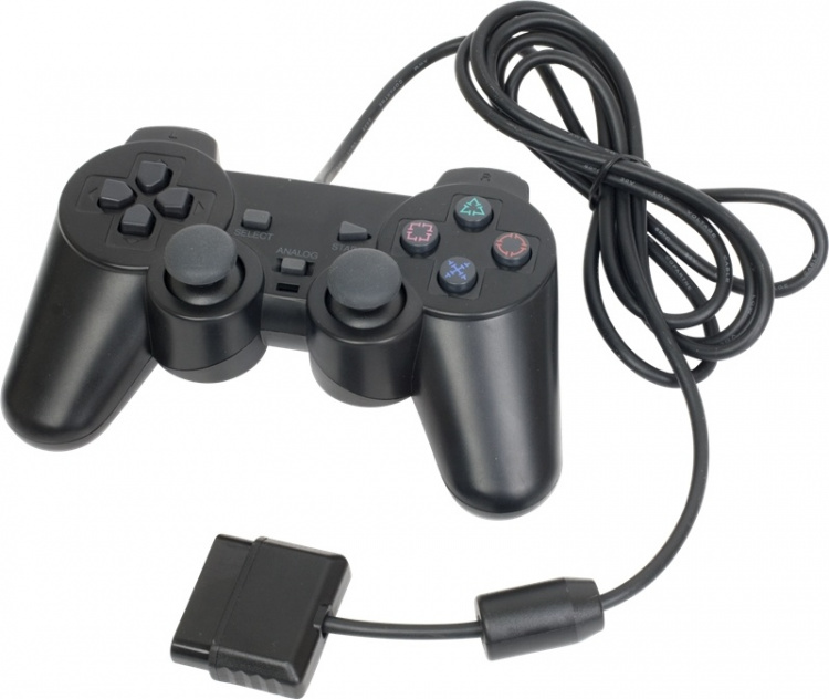 Håndkontrol til Playstation 2 (Sort)