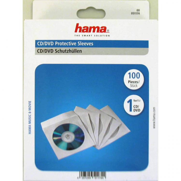 Hama CD Lommer Papir Hvid 100-pak