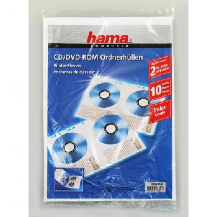 Hama CD/DVD Lommer PP A4 10-pak
