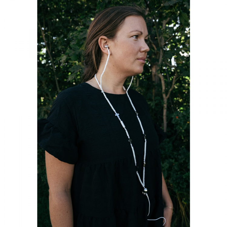 GEAR BY RBS Hovedtelefon In-Ear Halssmykke HV-F Hvid Mic