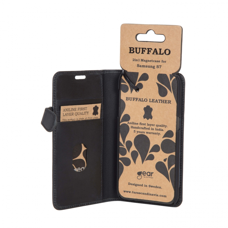 Buffalo Wallet Læder Samsung S7 Sort