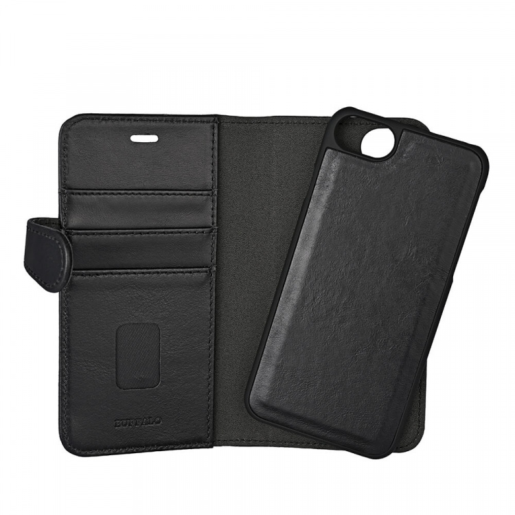 Buffalo Wallet Læder iPhone 6/7/8/SE2020/22 Sort Buffalo Wallet Læder iPhone 6/7/8/SE2020/22 Sort