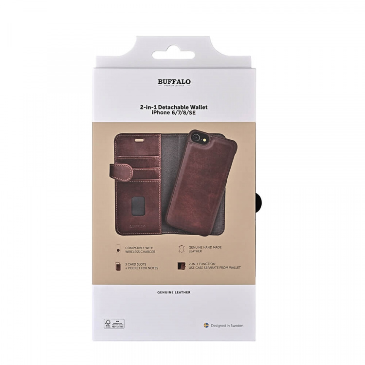 Buffalo Wallet Læder iPhone 6/7/8/SE2020/22 Brun Buffalo Wallet Læder iPhone 6/7/8/SE2020/22 Brun