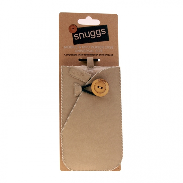 SNUGGS Mobil sleeve Universal Beige Mocca Uld på indersiden