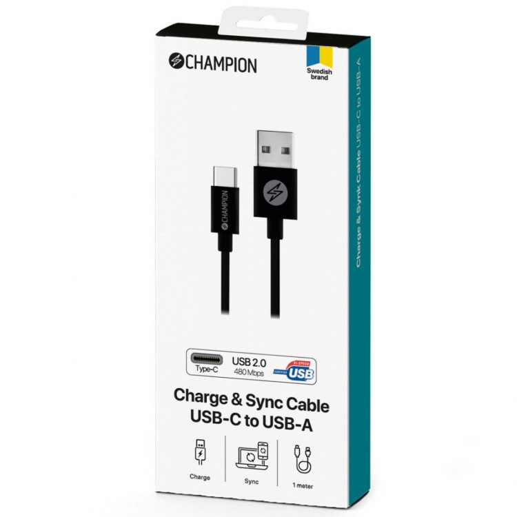 Champion USB 2.0 C till A, 1m Champion USB 2.0 C till A, 1m