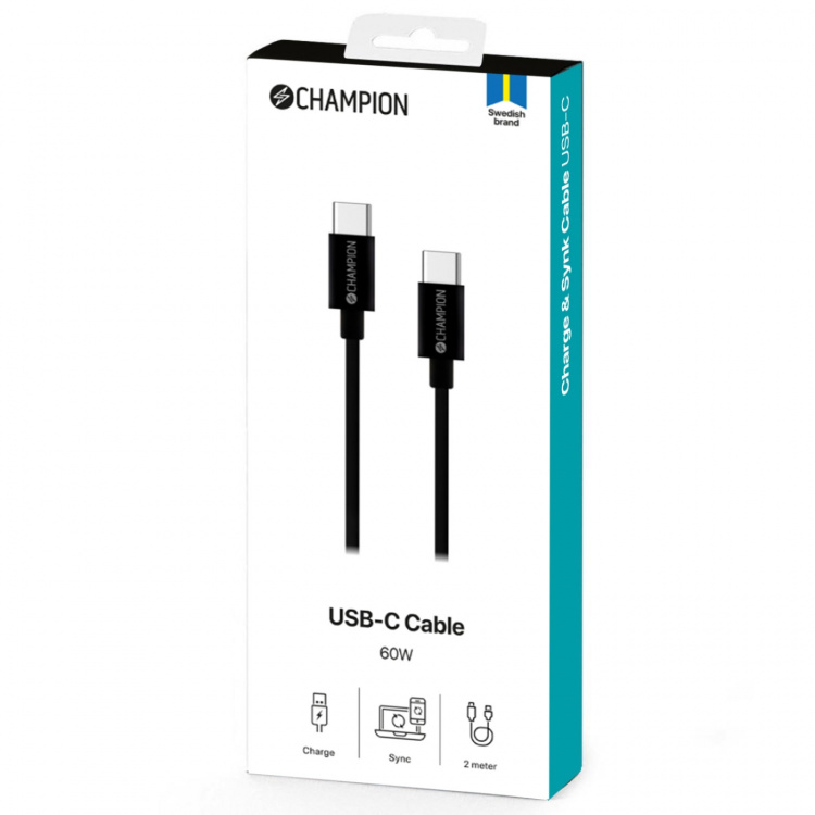 Champion USB 2.0 C till C, 2m