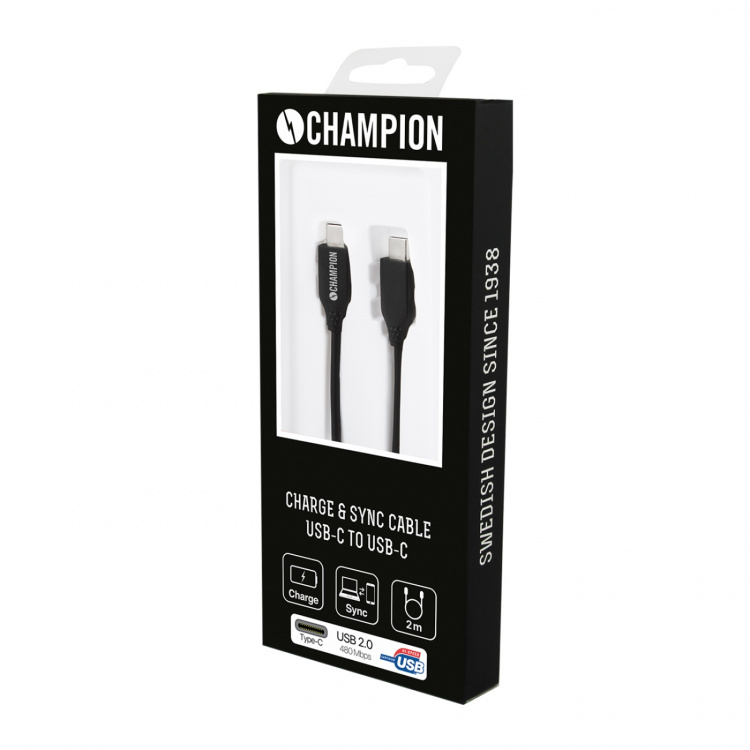 Champion USB 2.0 C till C, 2m