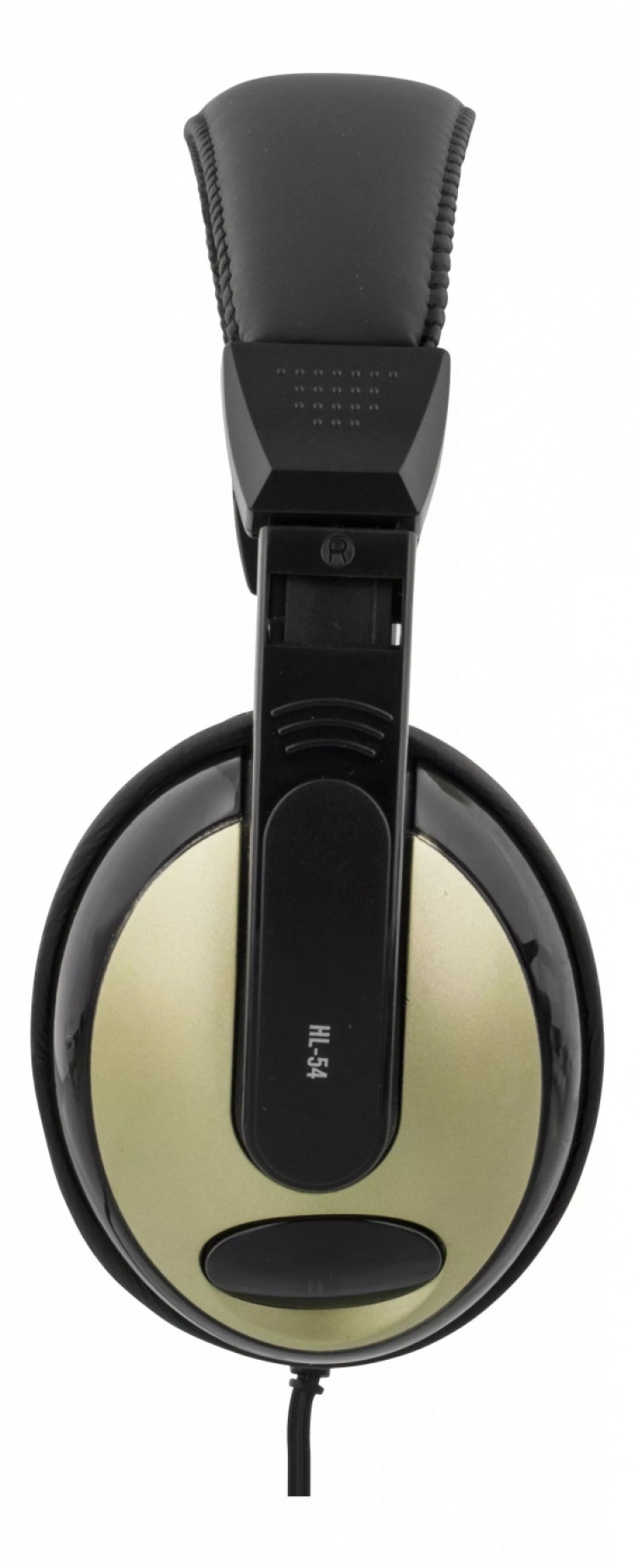 DELTACO høretelefon, volumekontrol, 2,5m kabel, sort/guld