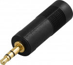 DELTACO teleadapter 6,3mm hun - 3,5mm stereo han