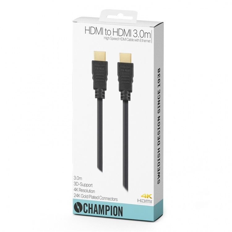 Champion HDMI-kabel Ha-Ha Svart 3.0m