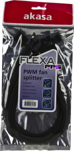 AKASA splitterkabel til 4-pins blæsere, fra 1 til 5, 1x4-pin PWM hun,