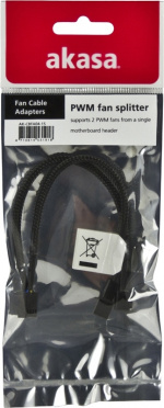Akasa splitterkabel til 4-pins PWM-blæser, 0,1m, sort